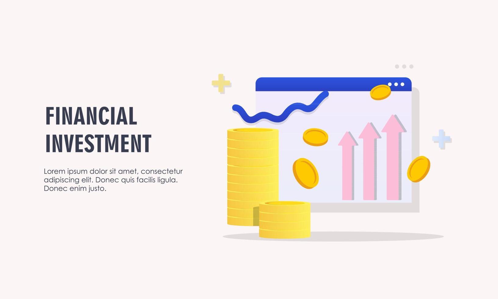 Financial investment. Creative concept of market movement logo vector