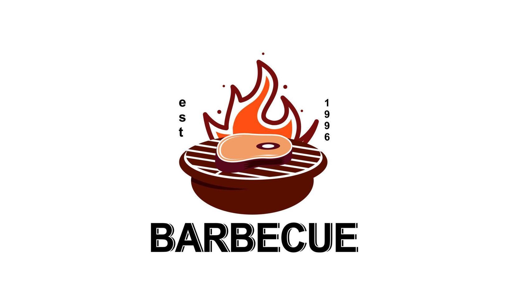 Creative barbecue logo template with details vector