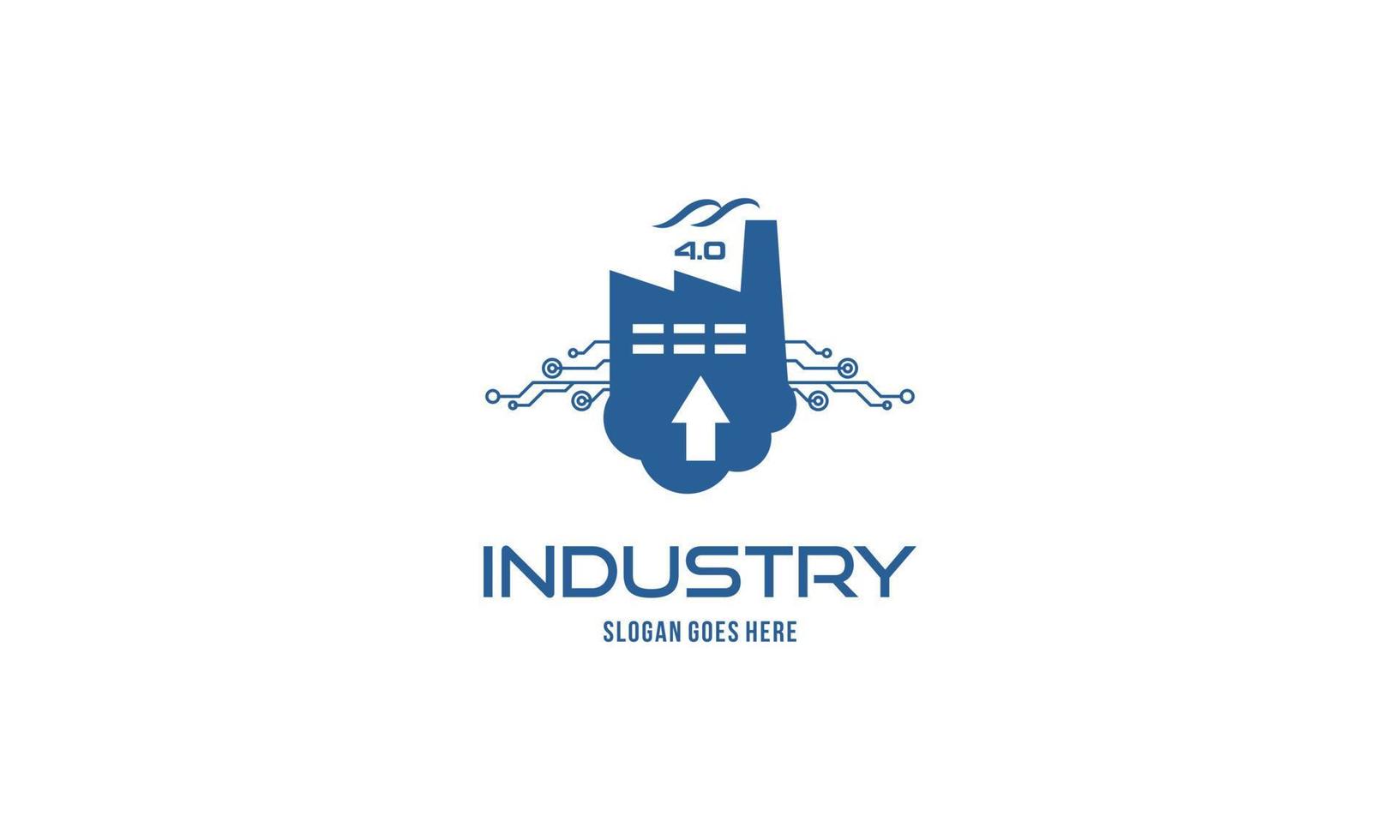 Industry 4.0 concept business control or logo, world factory and wheel eclectic, cyber physical systems concept,smart factory logo. vector