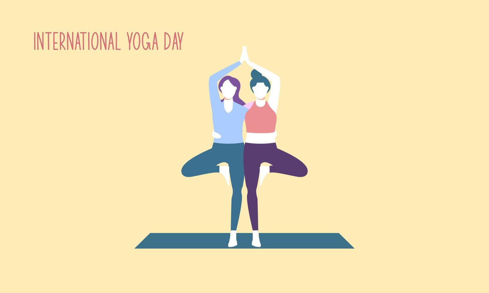 Flat design women's meditation pose yoga illustration vector