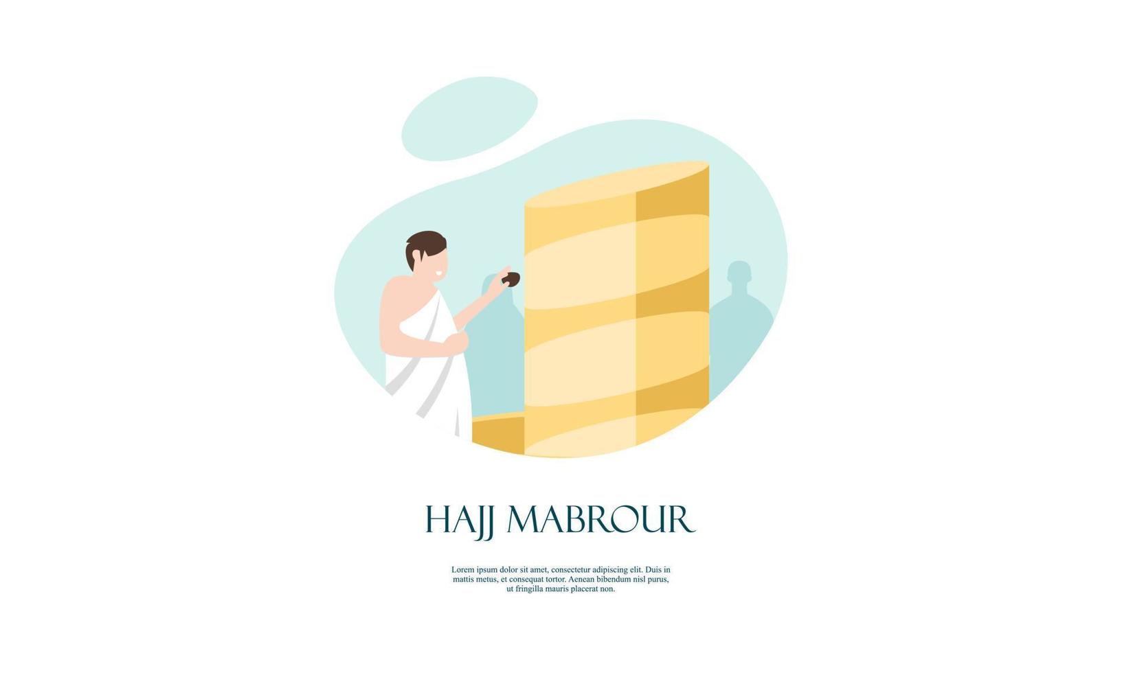 Islamic pilgrimage background, hajj and umrah concept with kaaba and nabawi mosque. vector