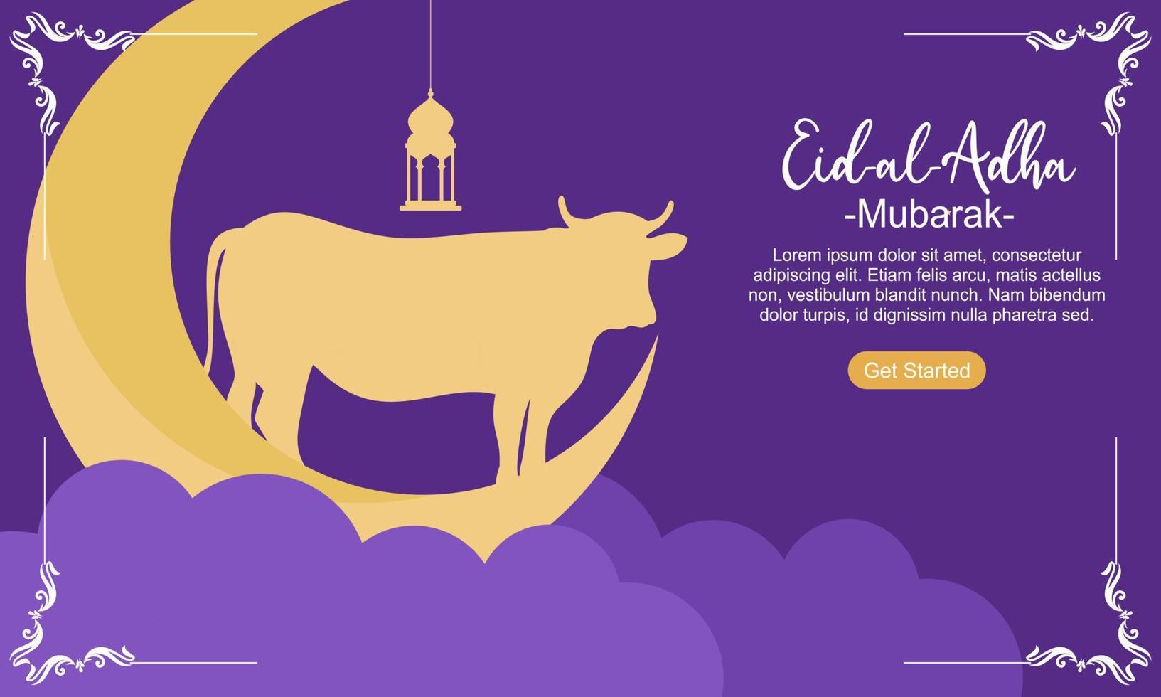 Eid al adha mubarak islamic festival social media banner template vector