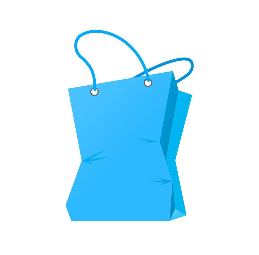 ilustración de vector de bolsa de compras azul para negocio de marketing de comercio o elemento gráfico
