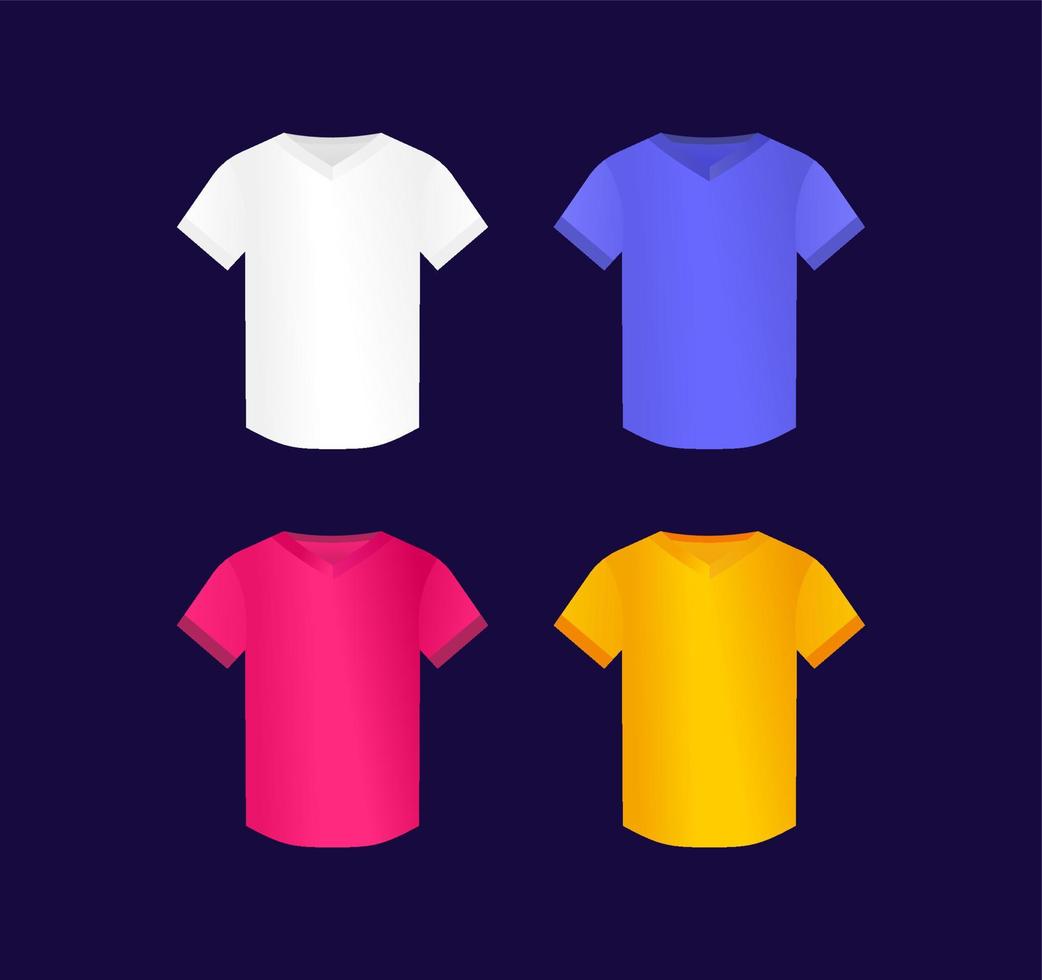 colorido tee t hombres camisa vector plantilla vector diseño blanco azul rosa y amarillo