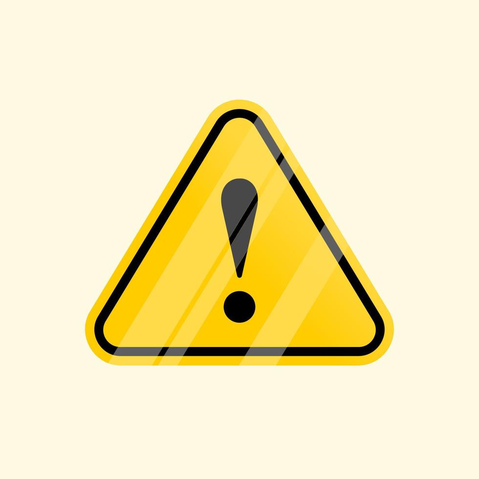 Exclamation Mark Danger Sign Icon Vector for Road Traffic Safety Poster or Graphic Element