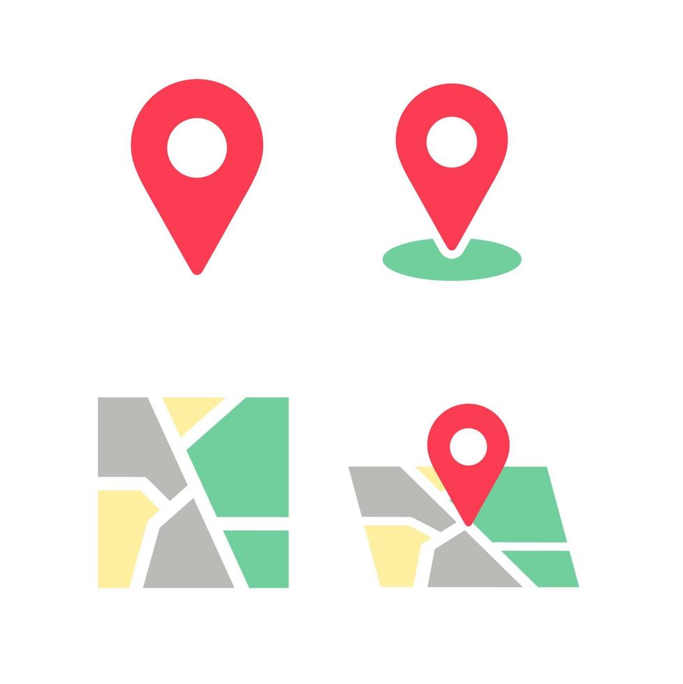 Map Pointer Marker Icon Set Vector for Location Navigation Business Poster or Graphic Element Illustration