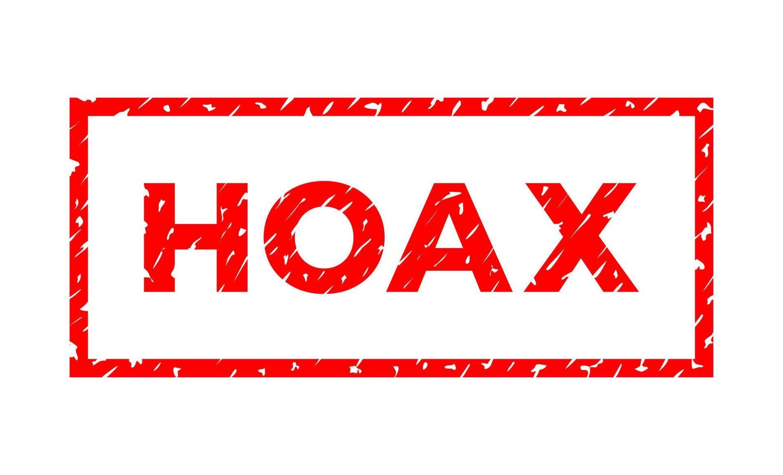 Hoax Stamp Grunge Texture Style Label Vector for Labeling Fraud Myth or Fake News on Internet Press Magazine or Media