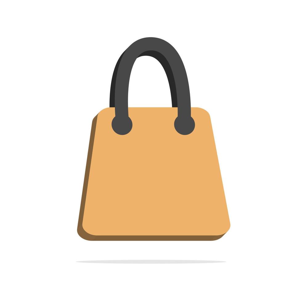 3d shopping bag in minimal cartoon style vector