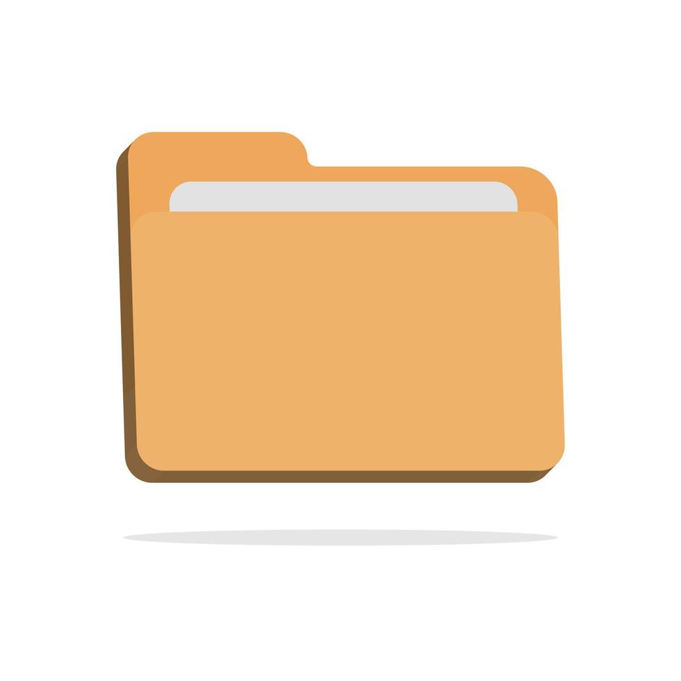 3d folder with files in minimal cartoon style vector