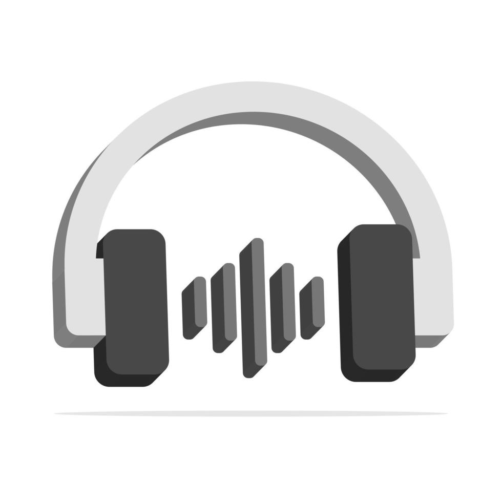3d earphone concept in minimal cartoon style vector