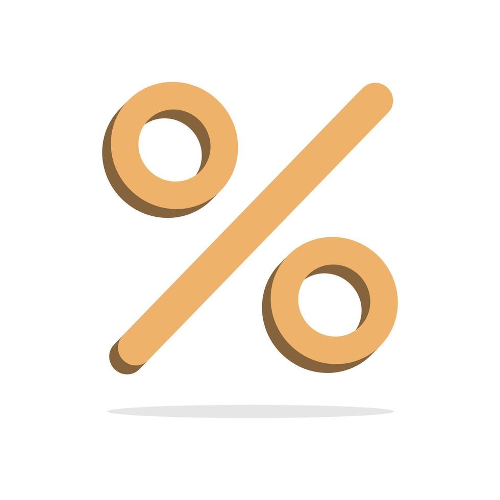 3d percent symbol in minimal cartoon style vector