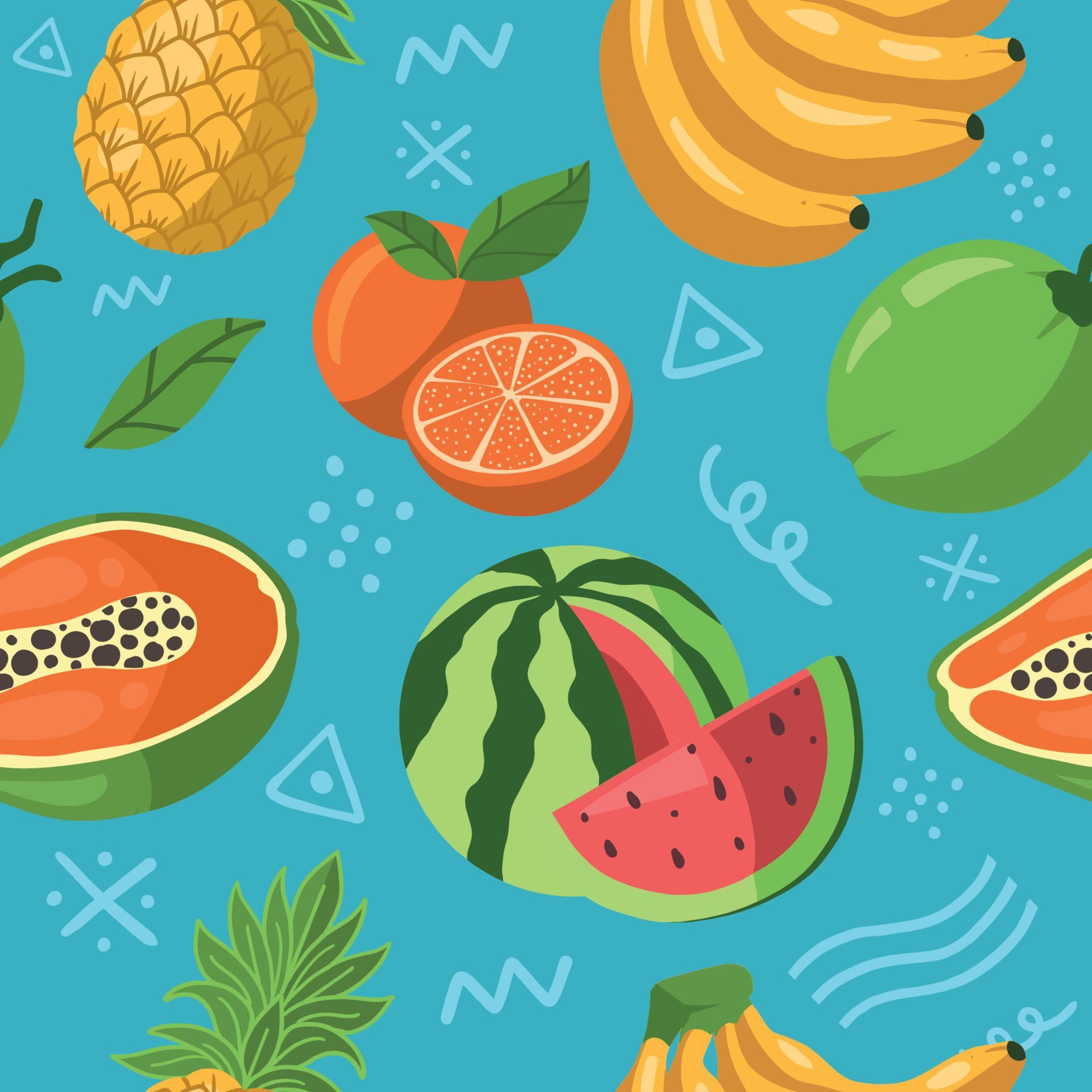 Tropical Fruit Seamless 7906255 Vector Art at Vecteezy