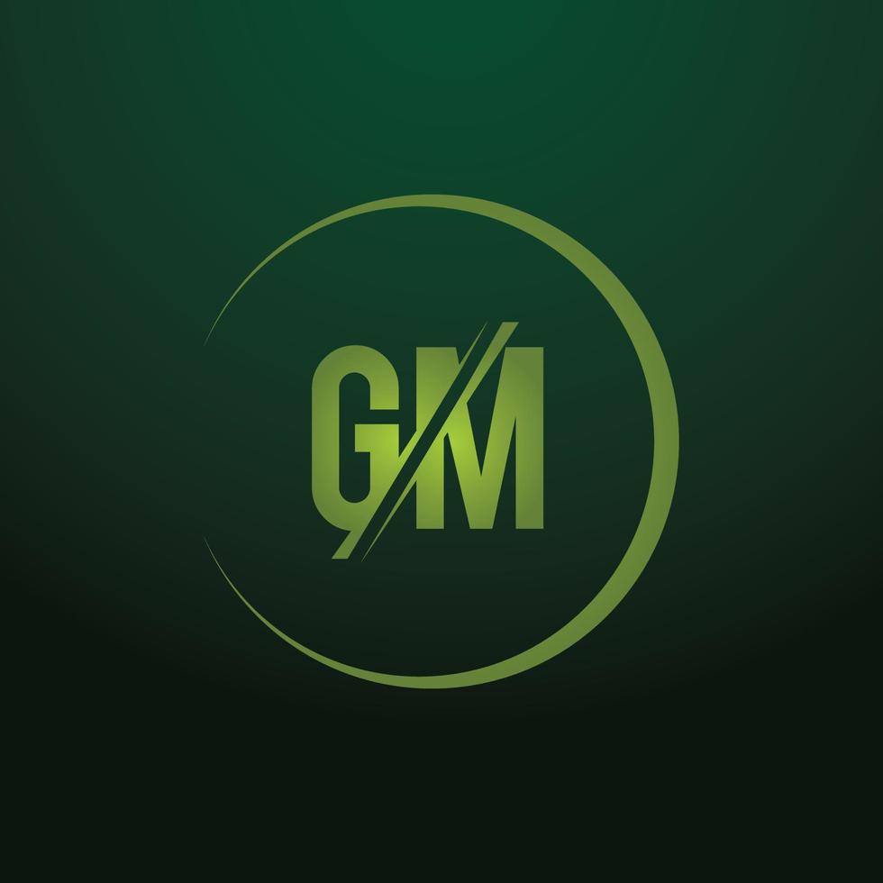 GM MG initial based Alphabet icon logo. vector