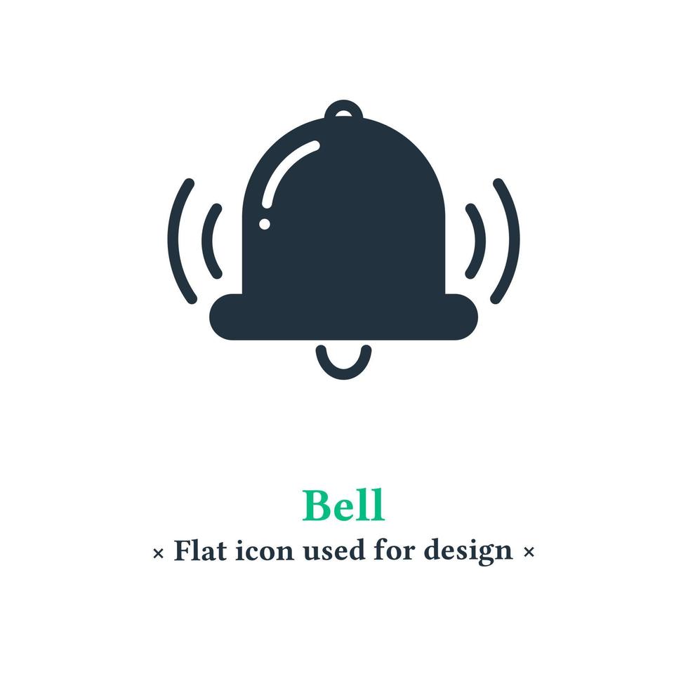 icono de vector de campana en estilo moderno y plano aislado en fondo blanco. símbolo de campana de notificación para aplicaciones web y móviles.