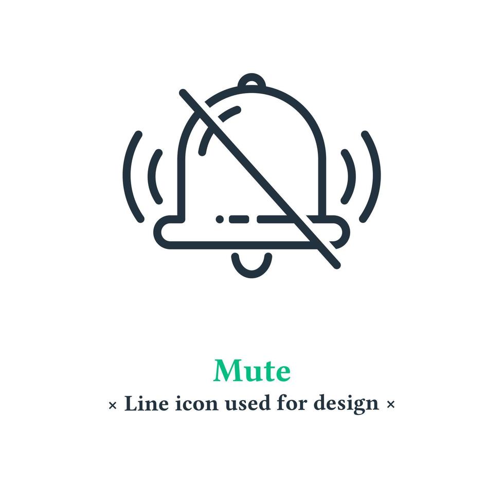 Silent icon isolated on a white background. Silent, mute bell symbol for web and mobile apps. vector