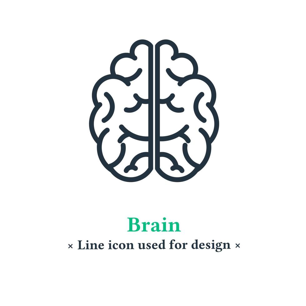 Brain icon isolated on a white background.  Human brain symbol for web and mobile apps. vector