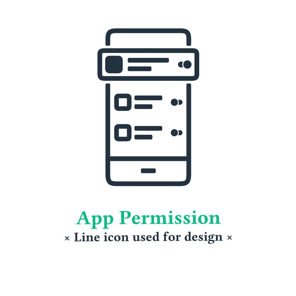 Vector mobile app permission icon isolated on a white background. App permission symbols for web and mobile apps.