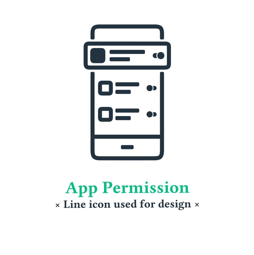 icono de permiso de la aplicación móvil vectorial aislado en un fondo blanco. símbolos de permiso de aplicaciones para aplicaciones web y móviles. vector