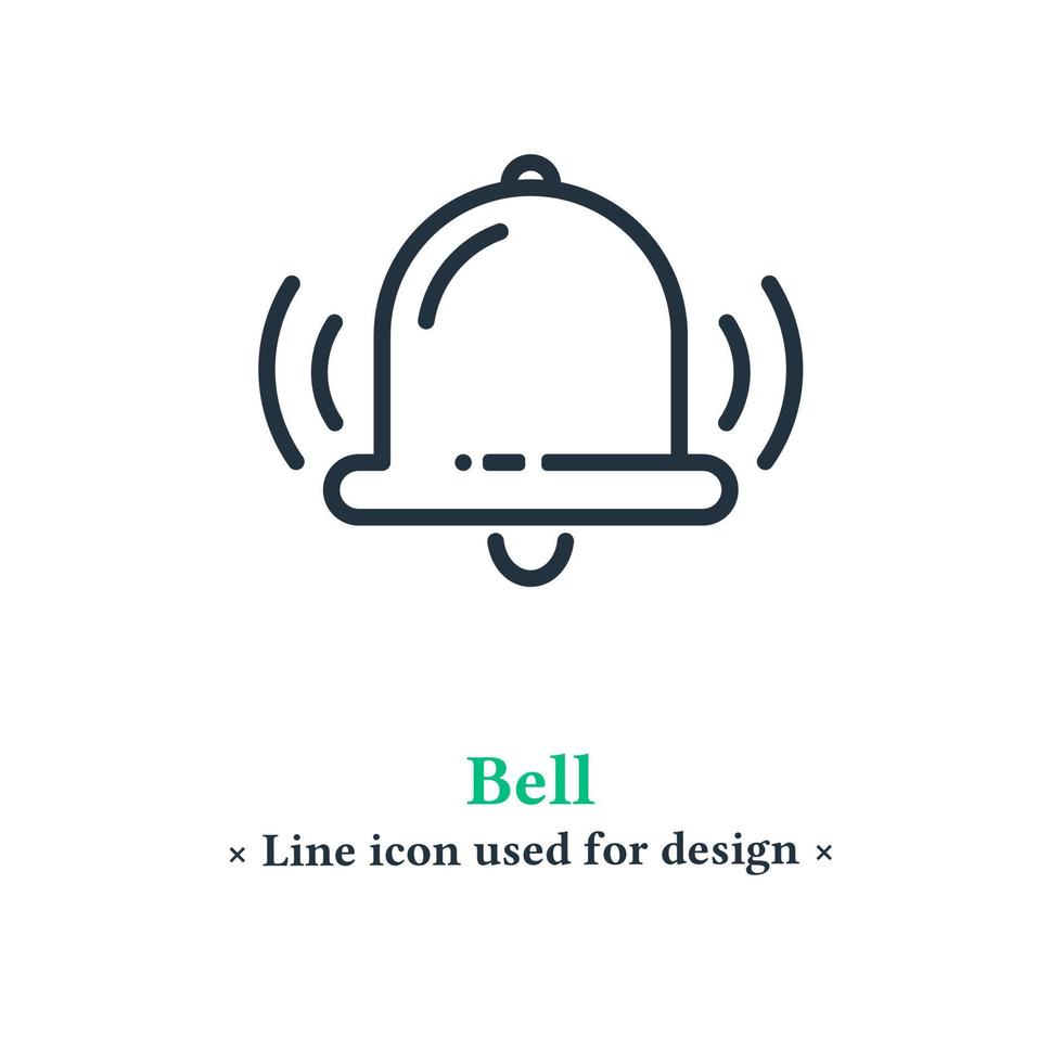 Vector icon of a bell isolated on a white background. Notification bell symbol for web and mobile apps.