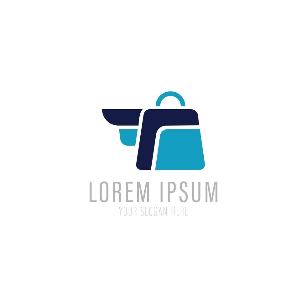 Shopping bag icon for online shop business logo. vector