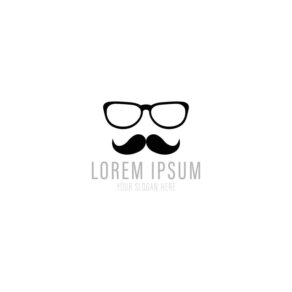 Vintage silhouette of bowler, mustaches, glasses. Vector illustration of gentleman or hipster.