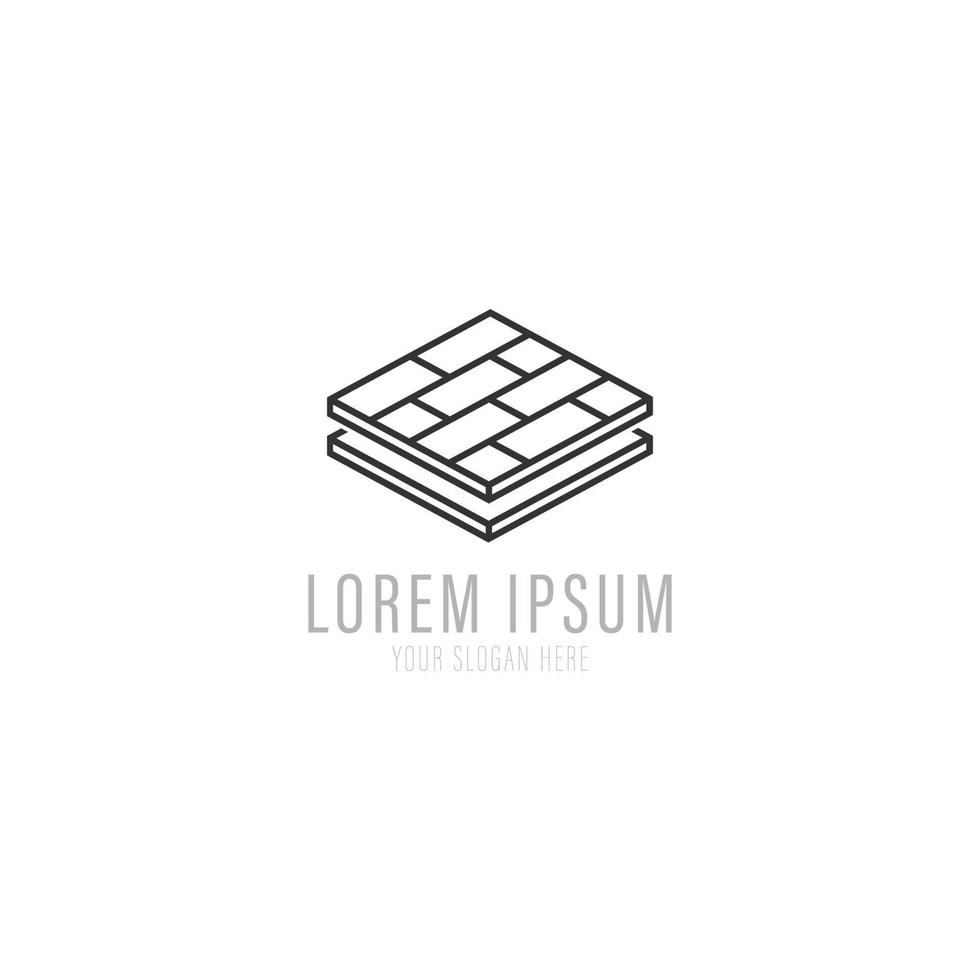 Modern Flat Brick logo, Brick Work simple modern logo template. vector