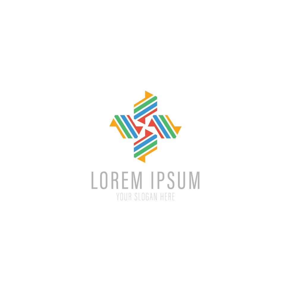 Windmill or pinwheel simple modern logo design concept. vector