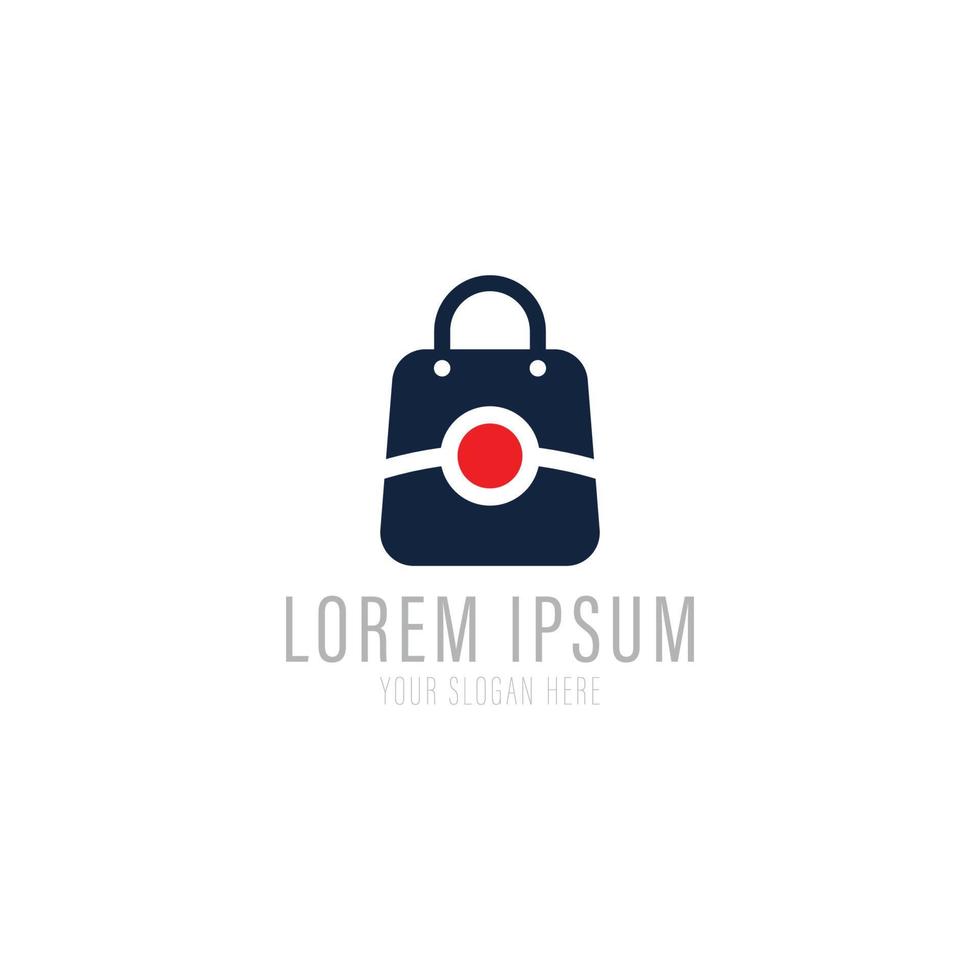 Shopping bag icon for online shop business logo. vector