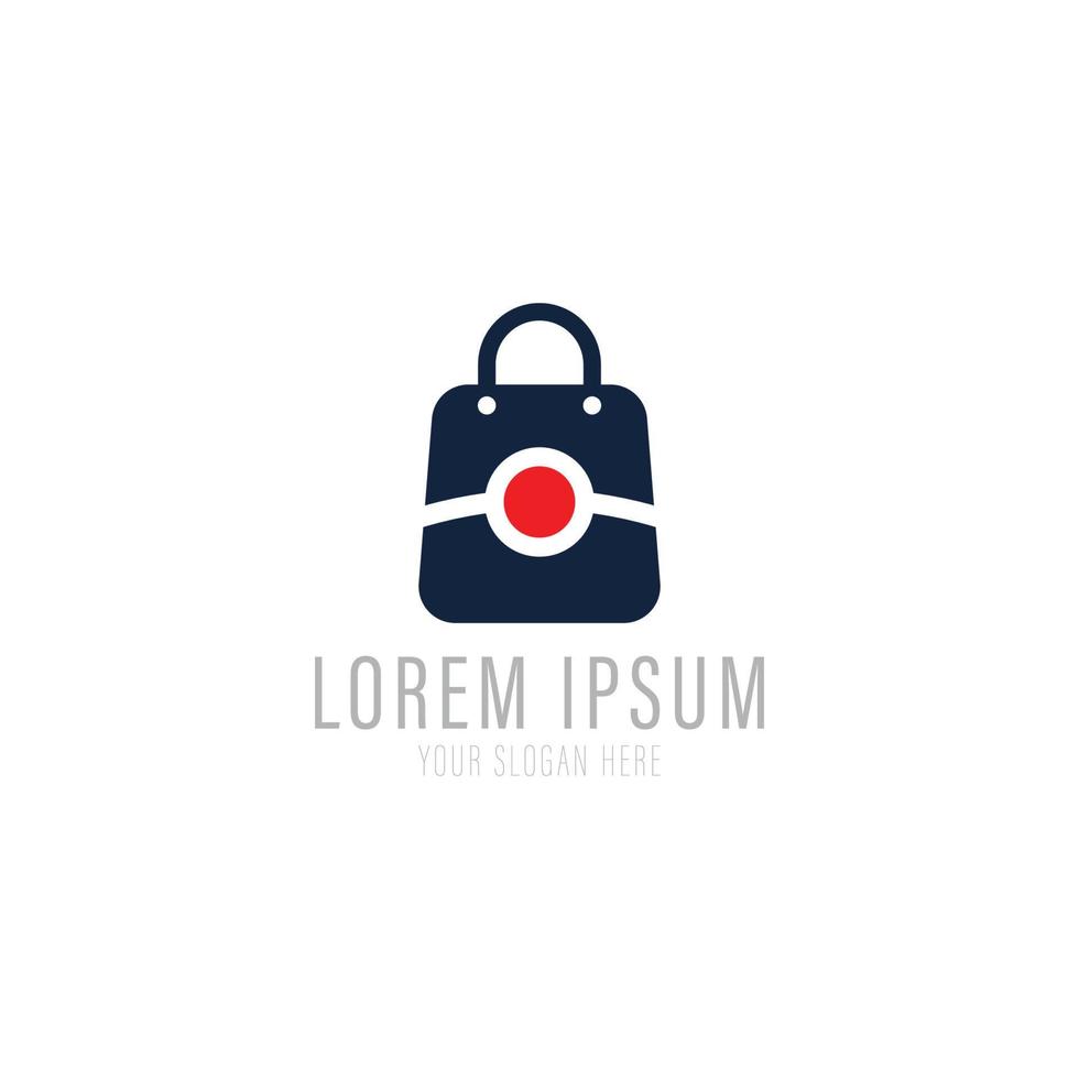 icono de bolsa de compras para el logotipo de la empresa de la tienda en línea. vector