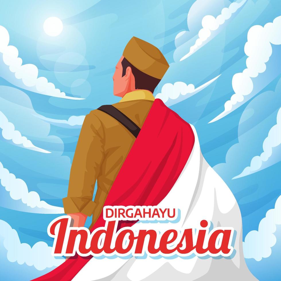 Dirgahayu Indonesia Day Concept vector