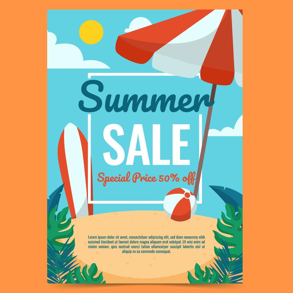 Summer Sale Poster Template vector