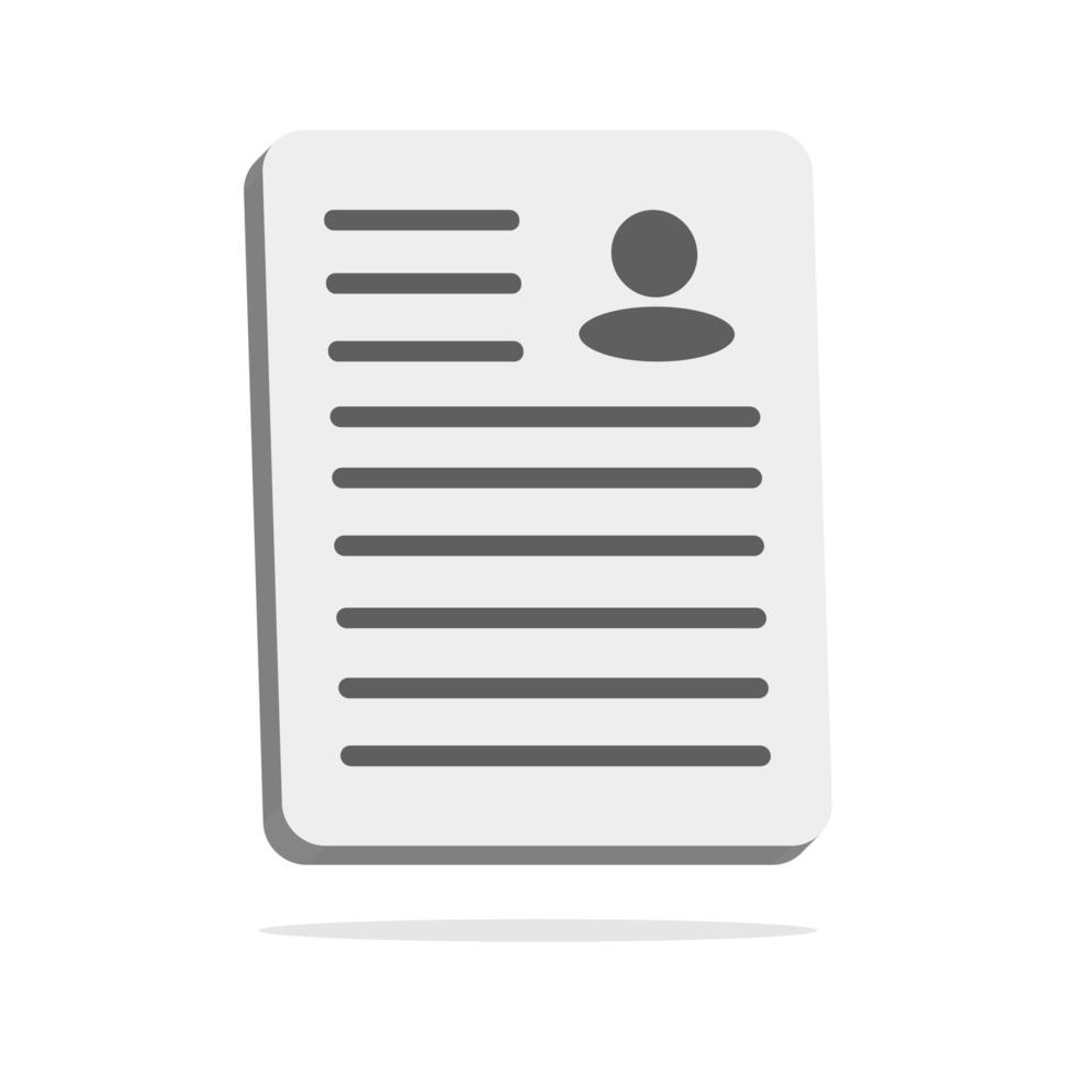 3d document concept in minimal cartoon style vector