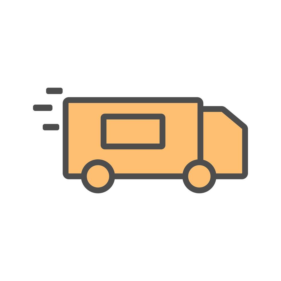 Courier car icon in flat cartoon style vector