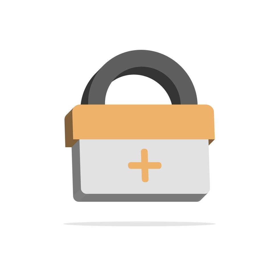 3d medical bag concept in minimal cartoon style vector