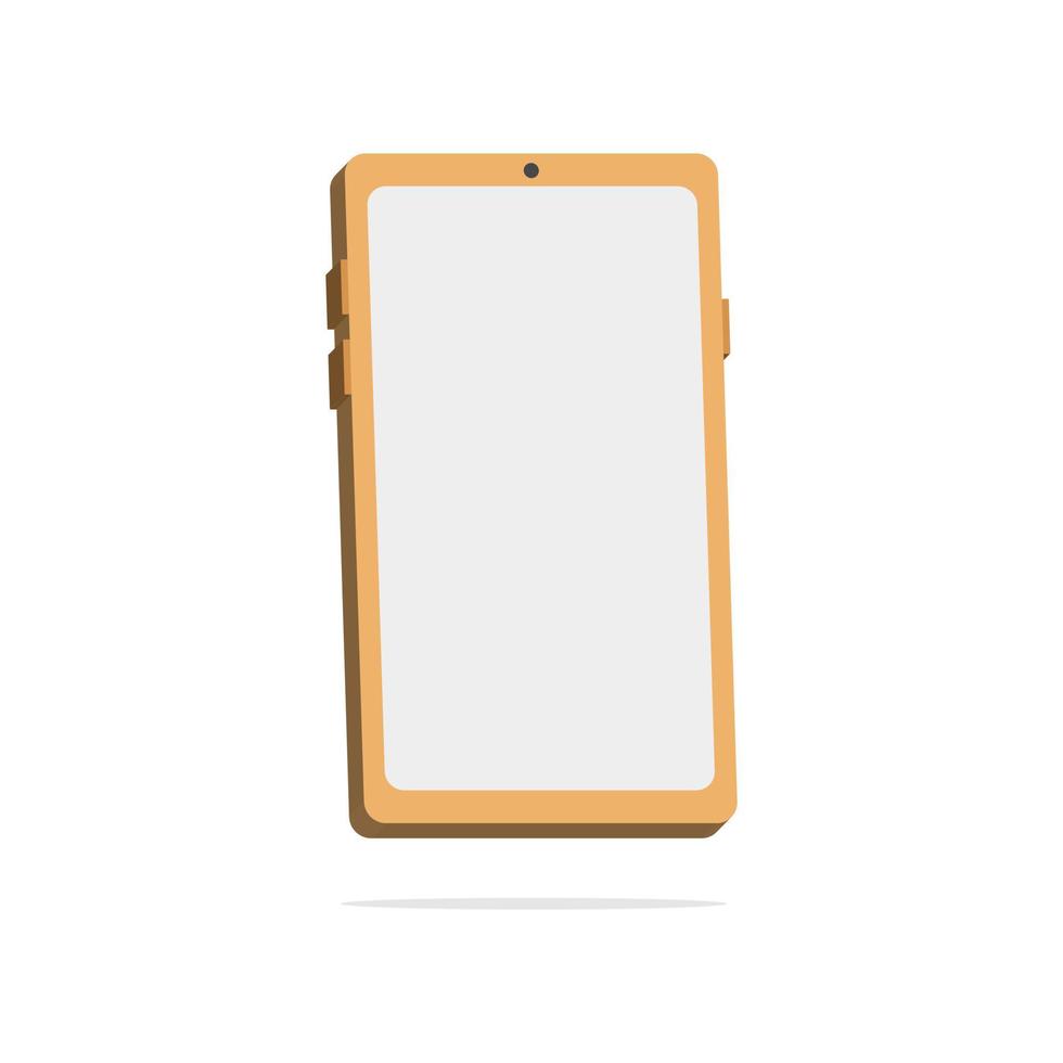 3d smartphone concept with blank screen in minimal cartoon style vector