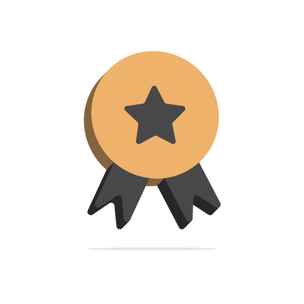 3d award medal concept in minimal cartoon style vector