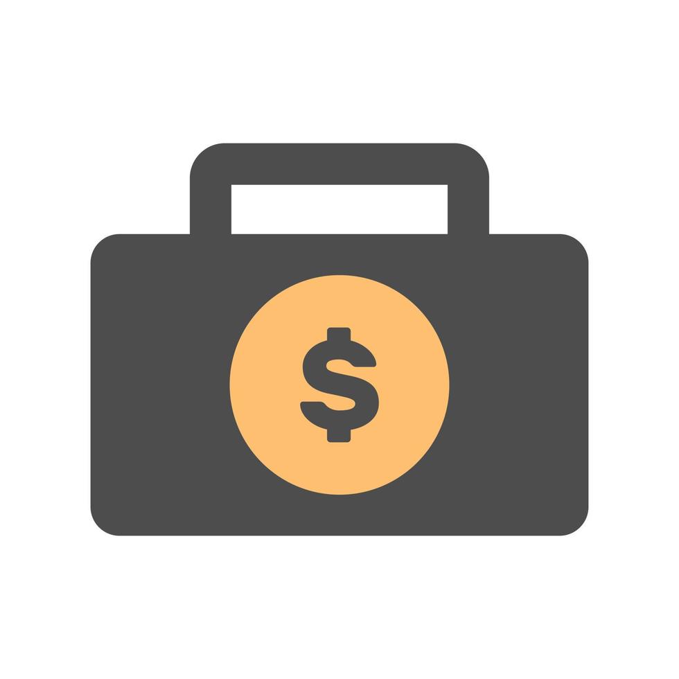 caja de dinero con icono de dólar en estilo de dibujos animados mínimo vector