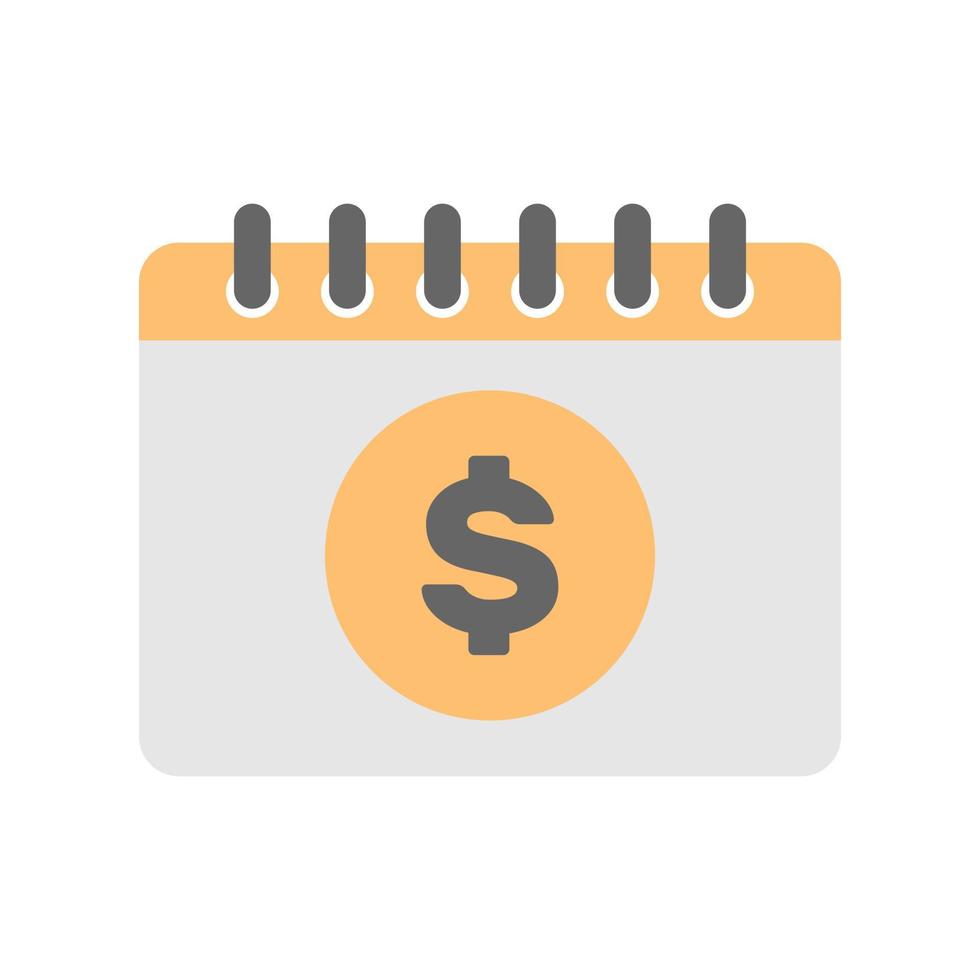 Calendar illustration with dollar icon in minimal cartoon style vector