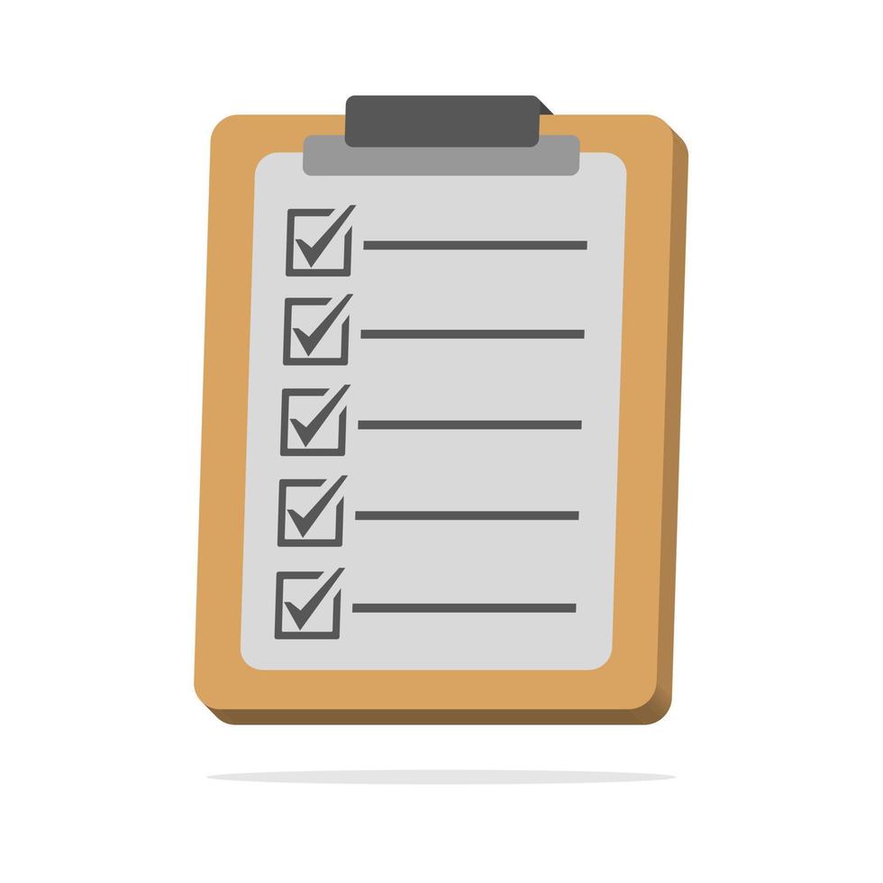 3d checklist on clipboard paper in minimal cartoon style vector