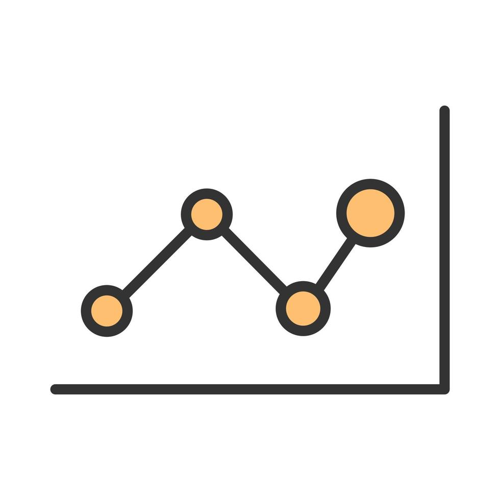 Graph line icon in minimal cartoon style vector