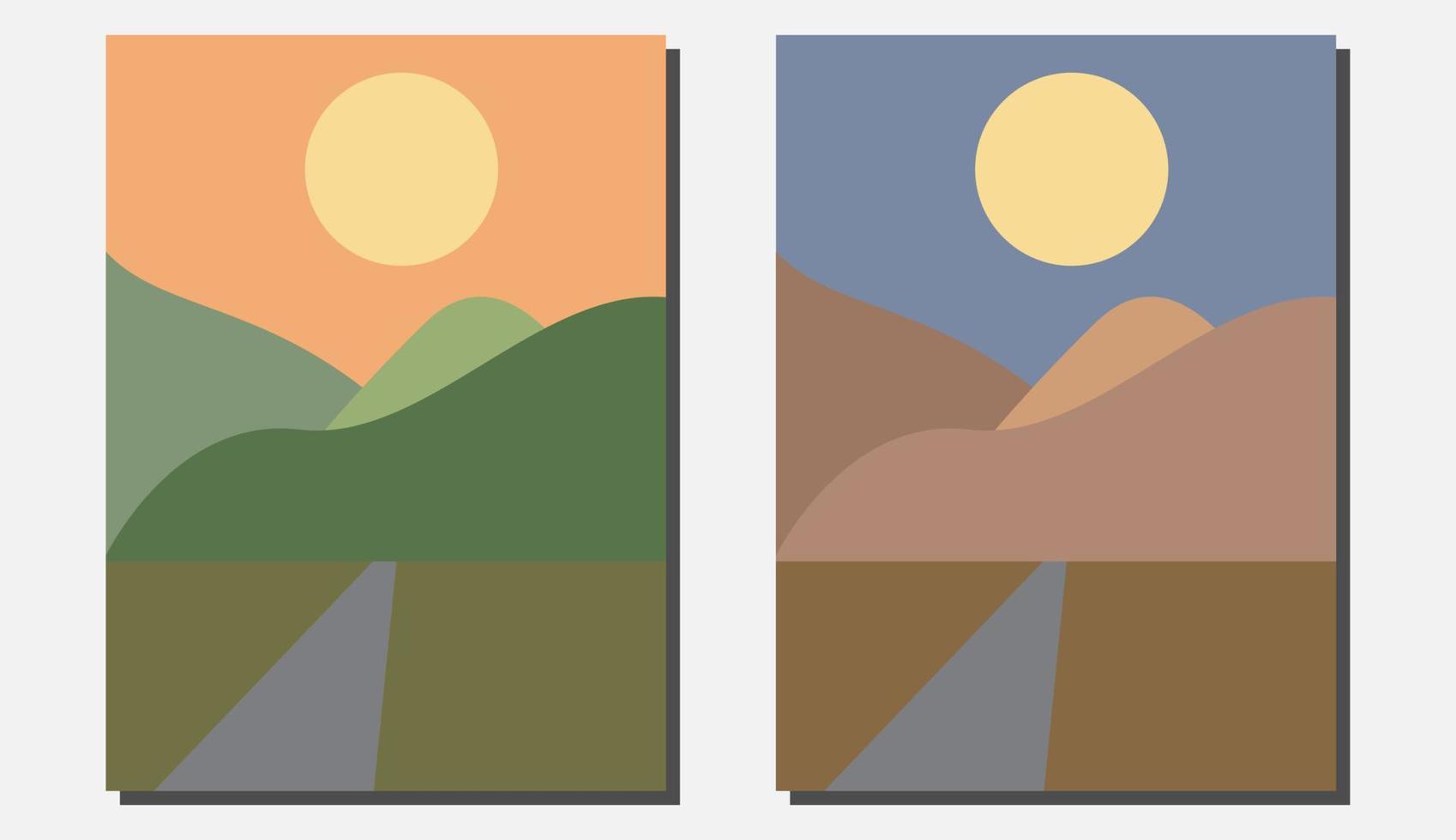 Mountain scenery art for wall decoration vector