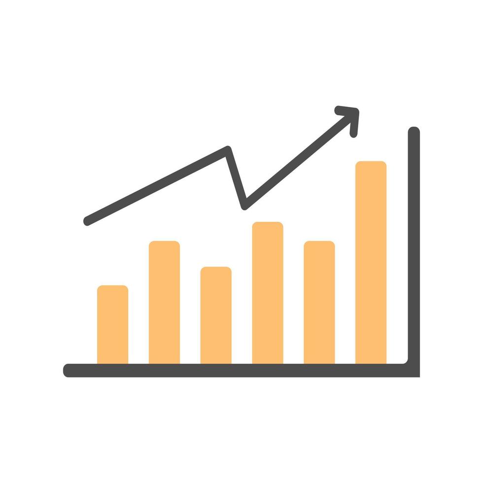 Business graph icon in flat cartoon style vector