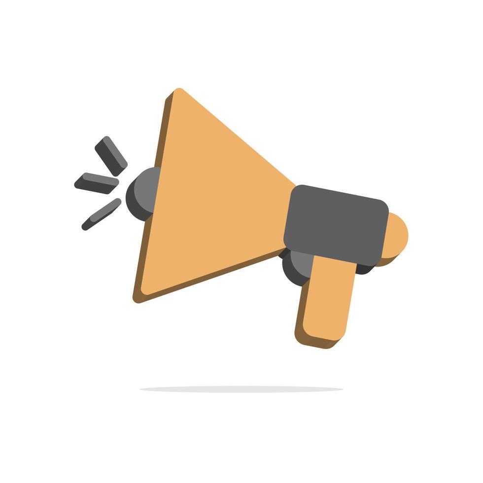 3d megaphone concept in minimal cartoon style vector