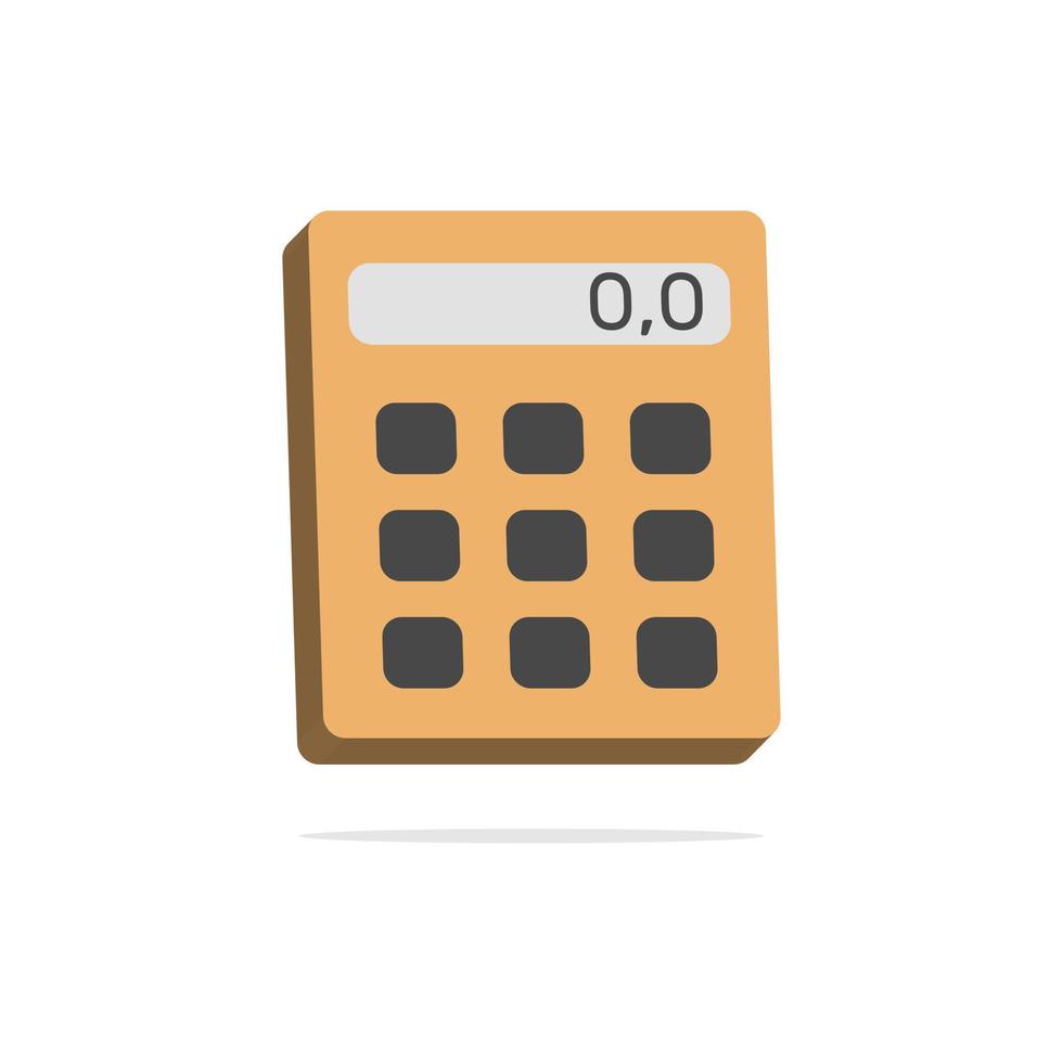 3d calculator concept in minimal cartoon style vector