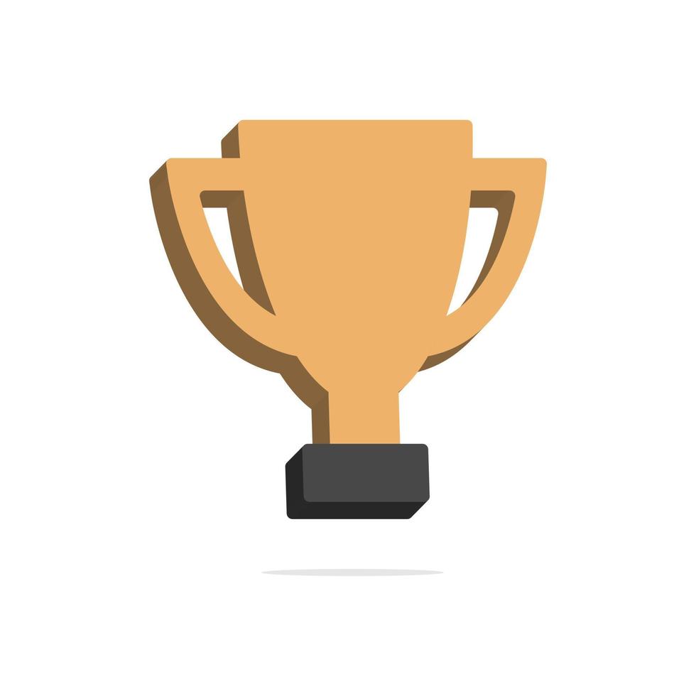 3d trophy concept in minimal cartoon style vector
