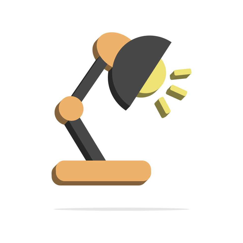 3d study desk lamp in minimal cartoon style vector