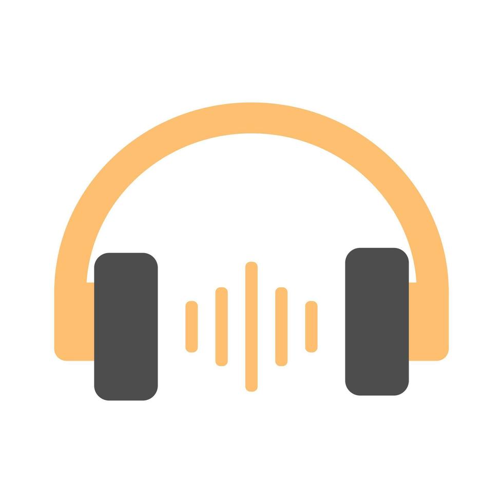 Earphone icon in flat cartoon style vector