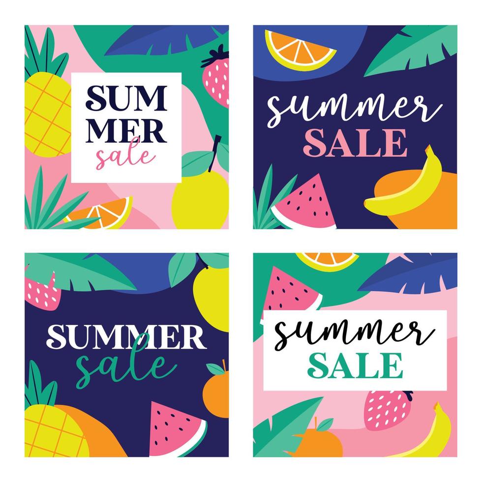 Social Media Template for Summer Sale vector