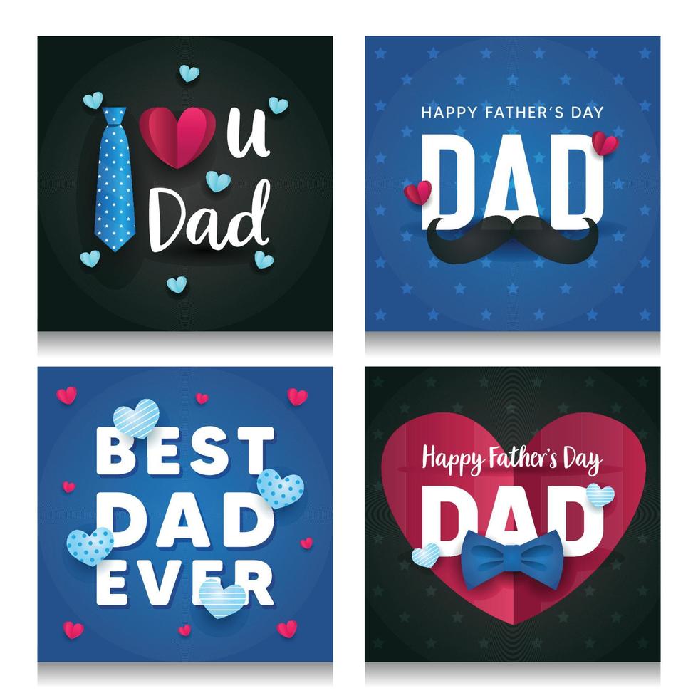 Father's Day Greeting Card Template vector