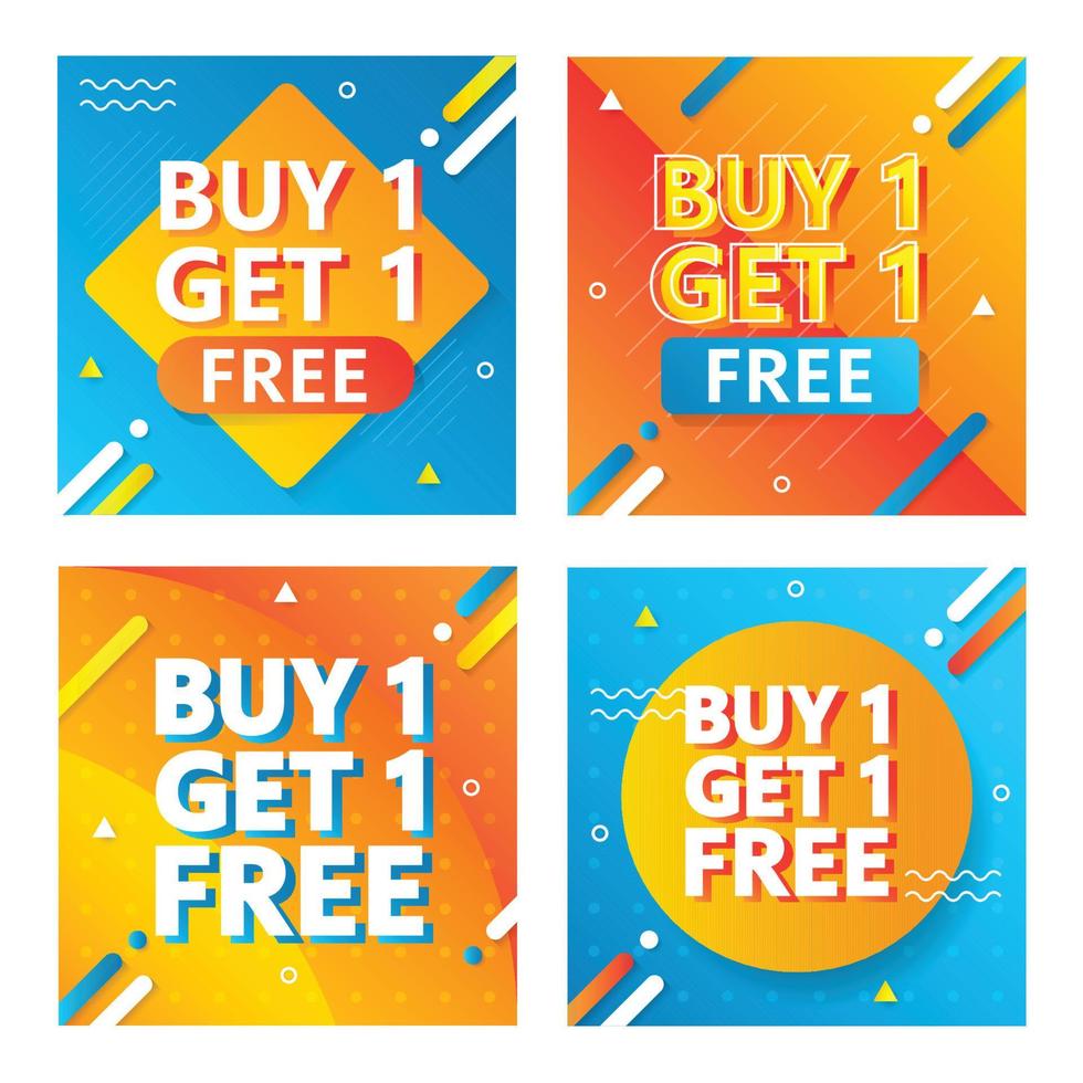 Buy 1 Get 1 Social Media Template vector